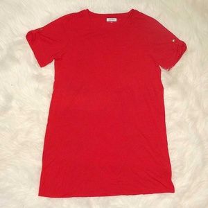Calvin Klein red short-sleeved t-shirt dress